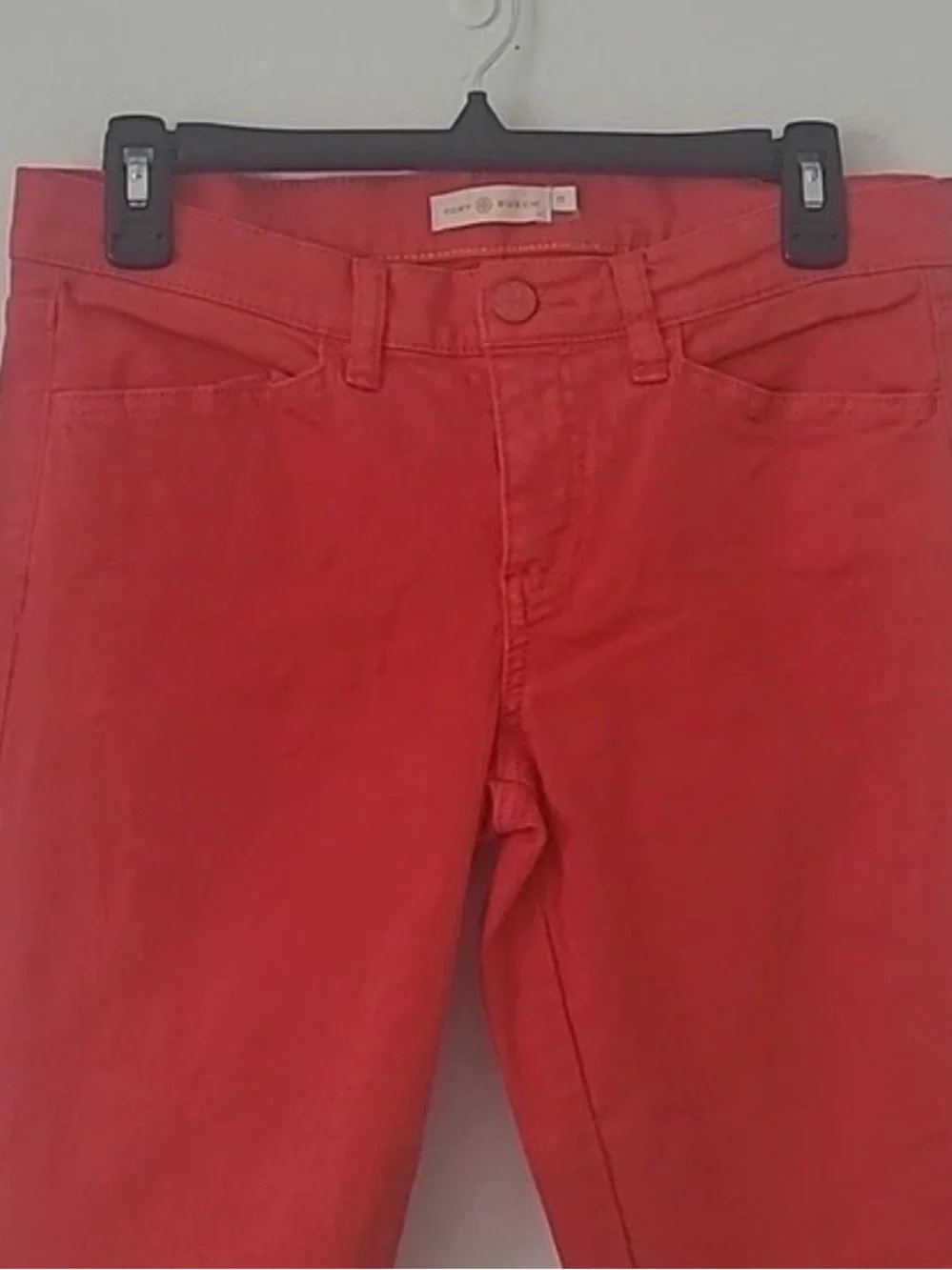 Tory Burch Crimson Cropped Skinny Jeans